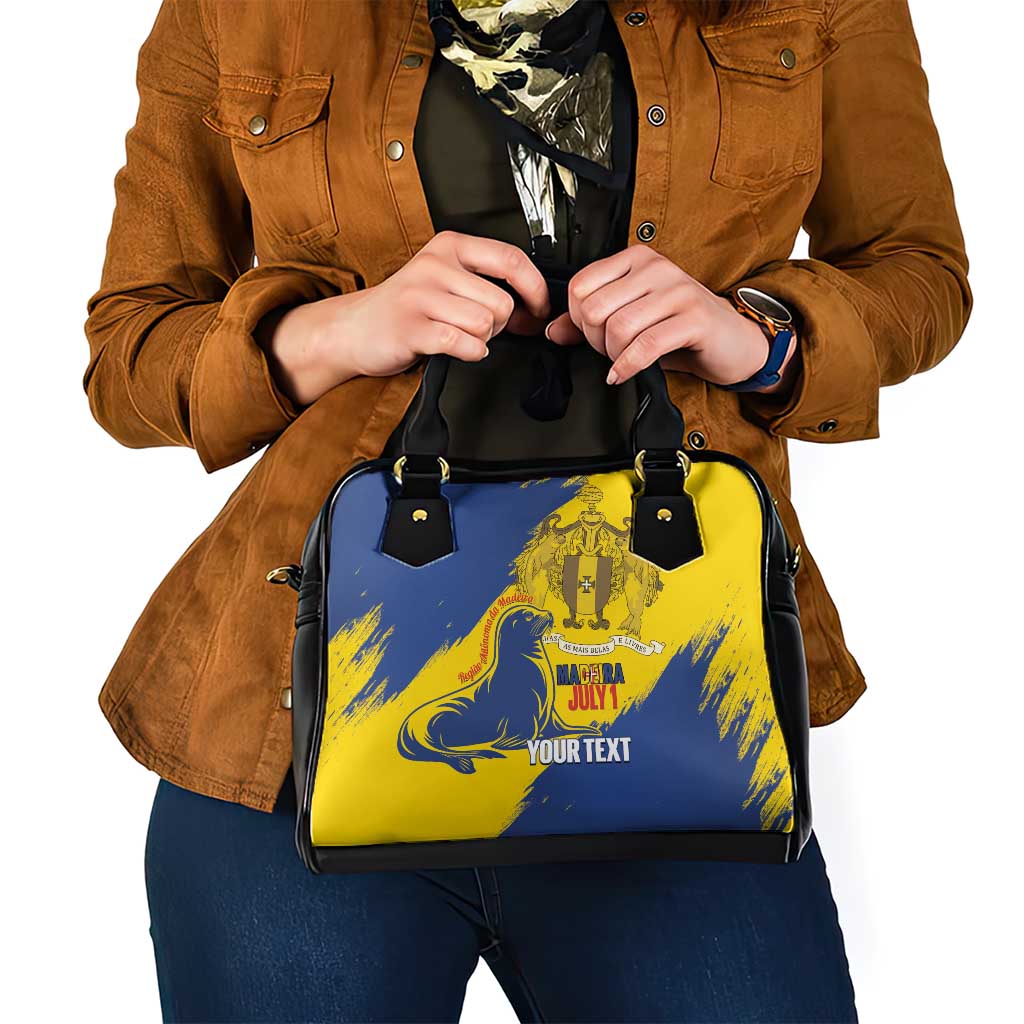 Personalised Maderia Day Shoulder Handbag July 1 Monk Seal Grunge Style - Wonder Print Shop