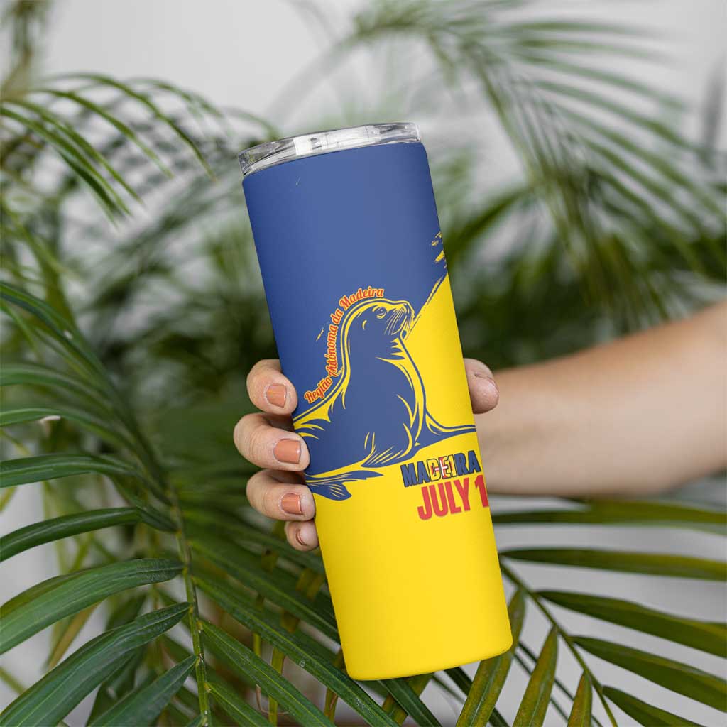 Personalised Maderia Day Skinny Tumbler July 1 Monk Seal Grunge Style - Wonder Print Shop