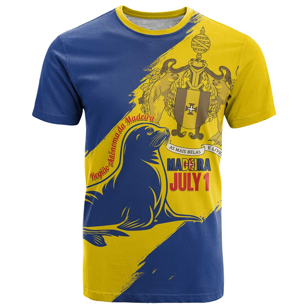 Personalised Maderia Day T Shirt July 1 Monk Seal Grunge Style - Wonder Print Shop