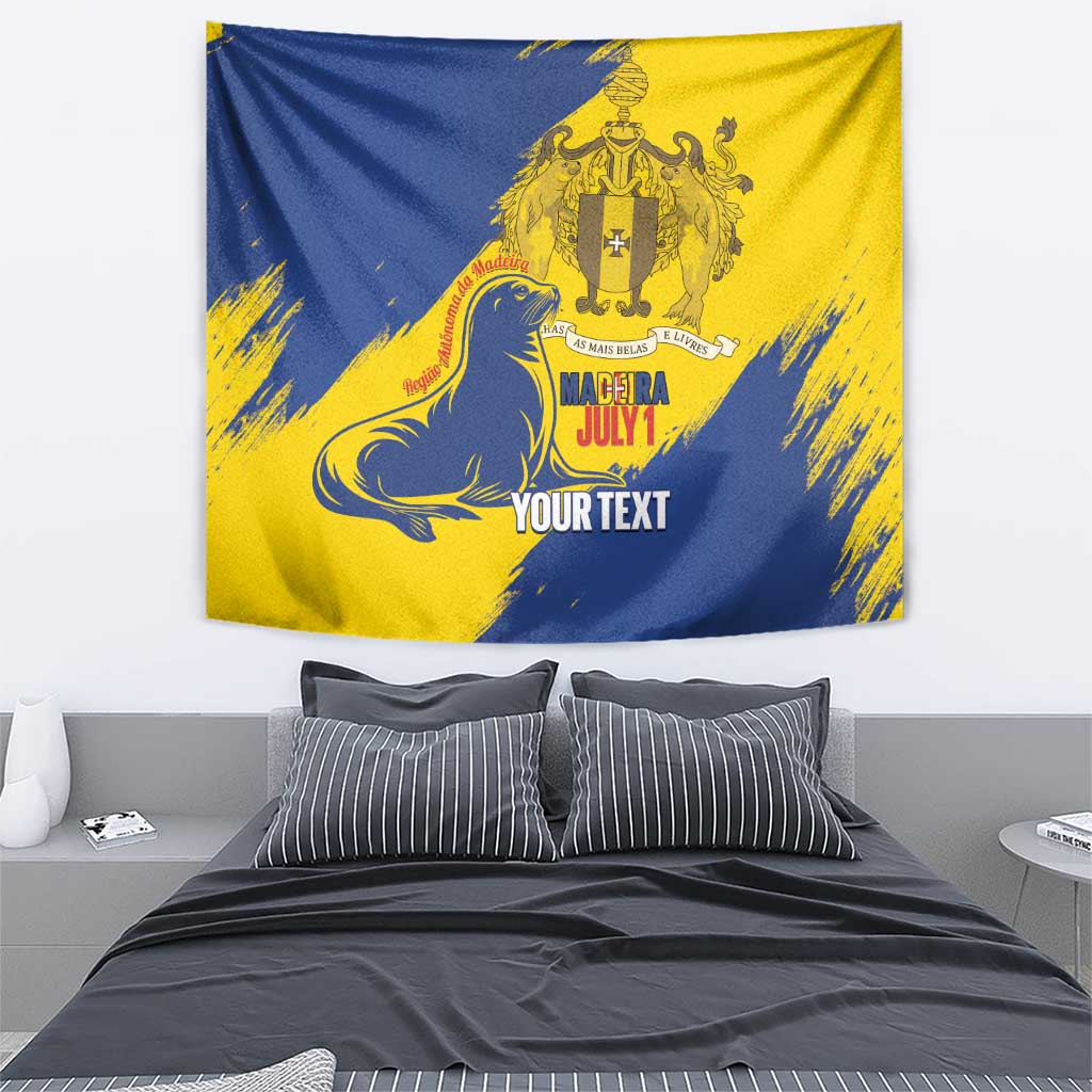 Personalised Maderia Day Tapestry July 1 Monk Seal Grunge Style - Wonder Print Shop