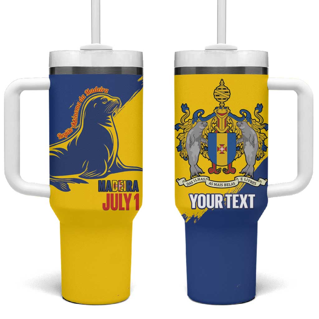 Personalised Maderia Day Tumbler With Handle July 1 Monk Seal Grunge Style - Wonder Print Shop