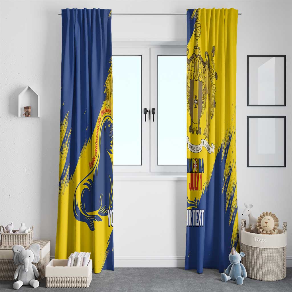 Personalised Maderia Day Window Curtain July 1 Monk Seal Grunge Style - Wonder Print Shop