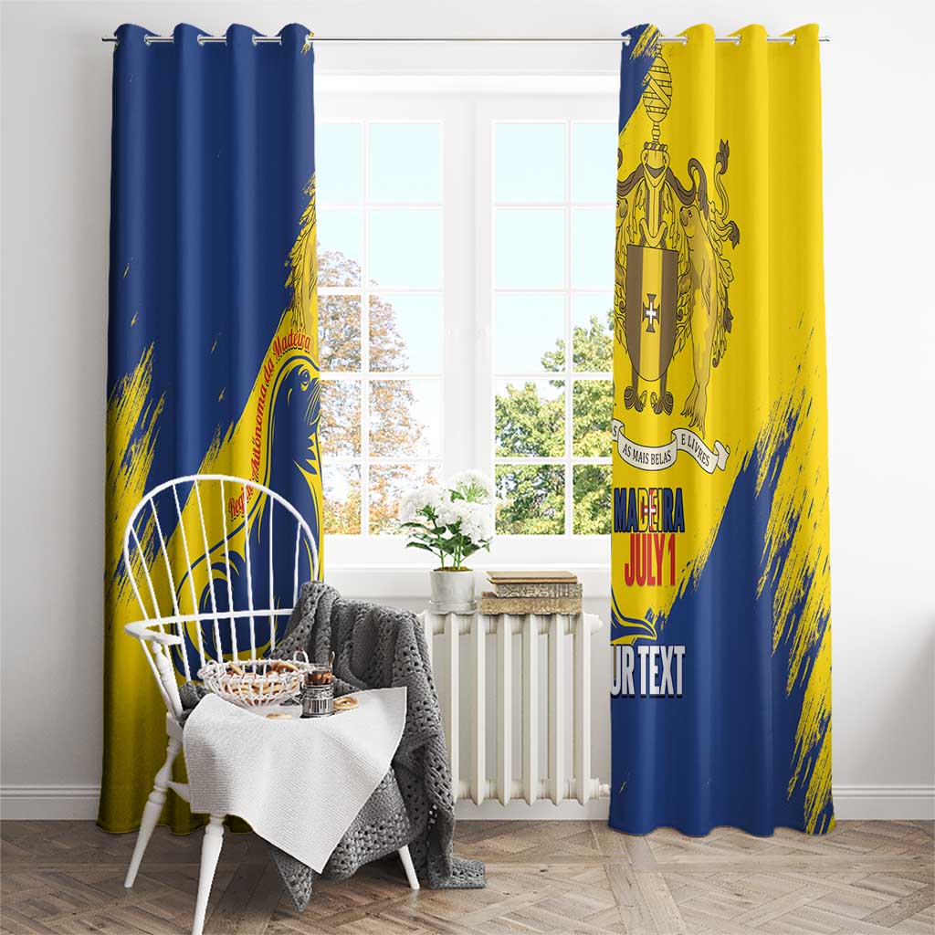 Personalised Maderia Day Window Curtain July 1 Monk Seal Grunge Style - Wonder Print Shop