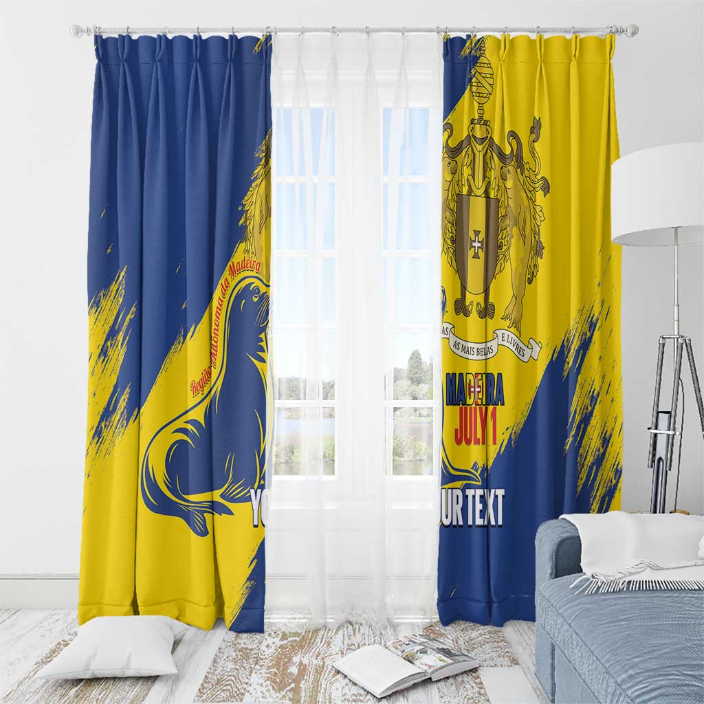 Personalised Maderia Day Window Curtain July 1 Monk Seal Grunge Style - Wonder Print Shop
