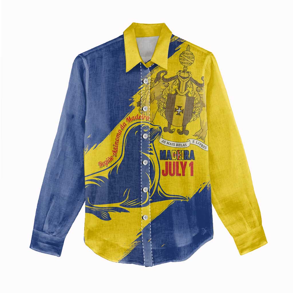 Personalised Maderia Day Women Casual Shirt July 1 Monk Seal Grunge Style - Wonder Print Shop