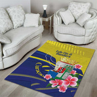 Curacao Flag Day Area Rug Felis Dia di Bandera Pink Plumeria - Wonder Print Shop