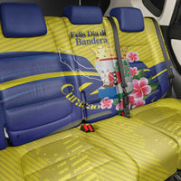 Curacao Flag Day Back Car Seat Cover Felis Dia di Bandera Pink Plumeria - Wonder Print Shop