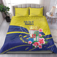 Curacao Flag Day Bedding Set Felis Dia di Bandera Pink Plumeria - Wonder Print Shop
