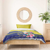 Curacao Flag Day Bedding Set Felis Dia di Bandera Pink Plumeria - Wonder Print Shop