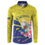 Curacao Flag Day Button Sweatshirt Felis Dia di Bandera Pink Plumeria - Wonder Print Shop