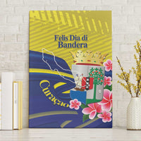 Curacao Flag Day Canvas Wall Art Felis Dia di Bandera Pink Plumeria - Wonder Print Shop