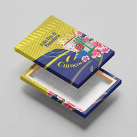 Curacao Flag Day Canvas Wall Art Felis Dia di Bandera Pink Plumeria - Wonder Print Shop