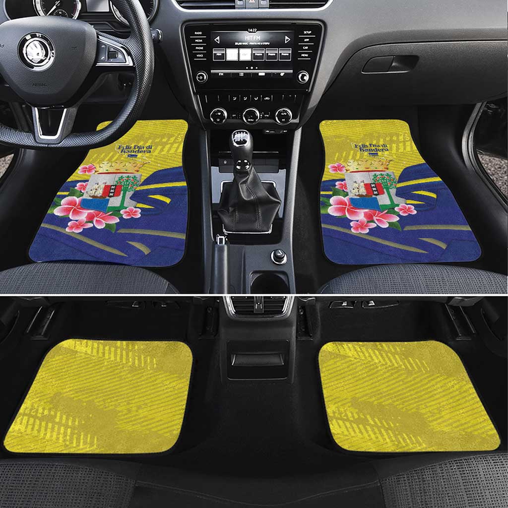 Curacao Flag Day Car Mats Felis Dia di Bandera Pink Plumeria - Wonder Print Shop