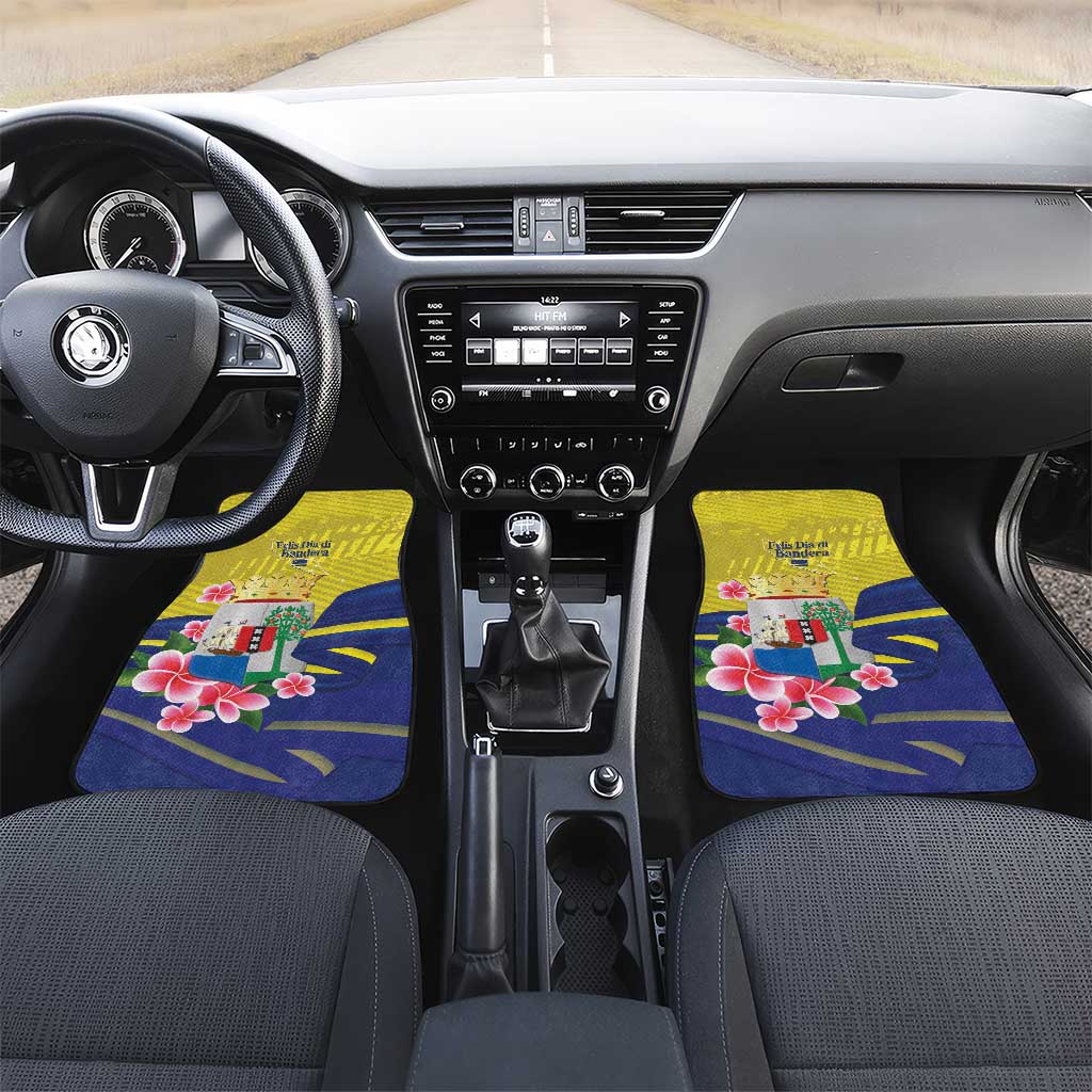 Curacao Flag Day Car Mats Felis Dia di Bandera Pink Plumeria - Wonder Print Shop