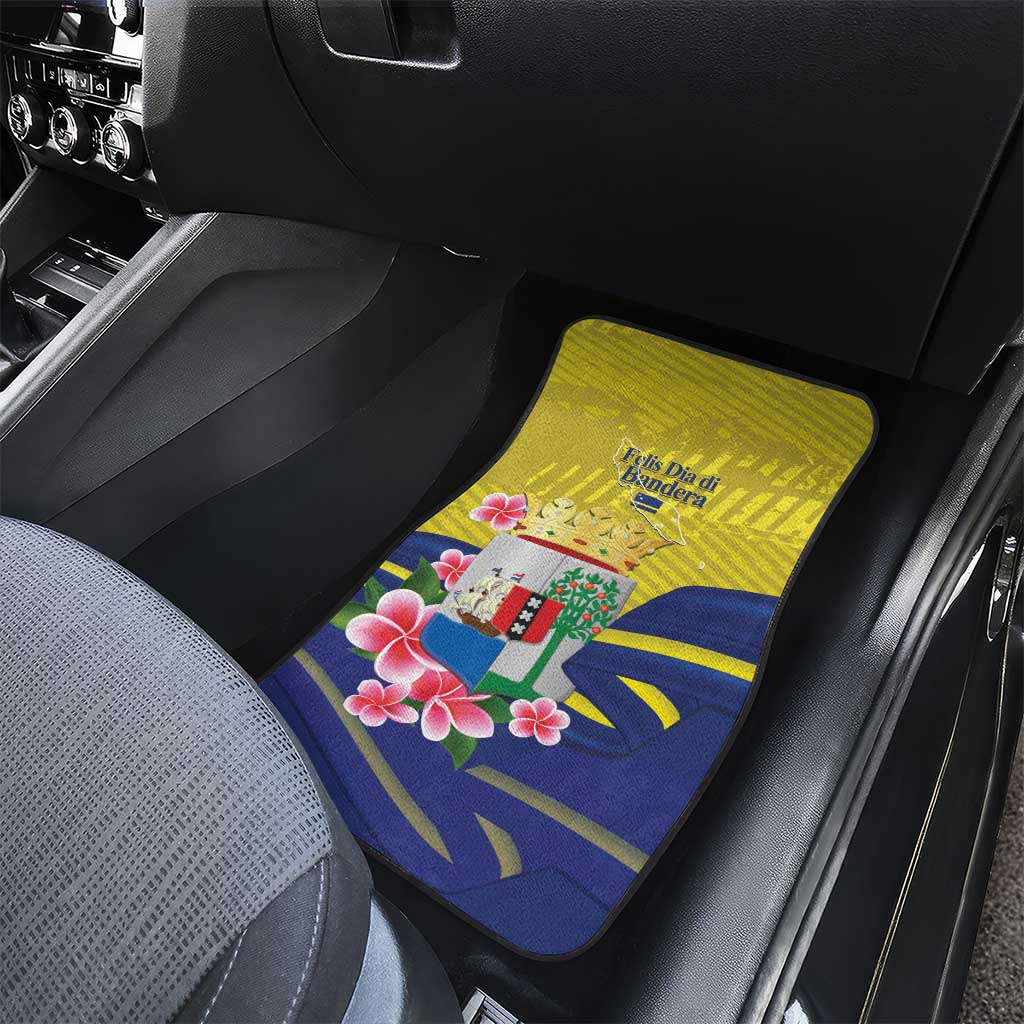 Curacao Flag Day Car Mats Felis Dia di Bandera Pink Plumeria - Wonder Print Shop