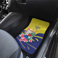 Curacao Flag Day Car Mats Felis Dia di Bandera Pink Plumeria - Wonder Print Shop