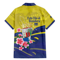 Curacao Flag Day Family Matching Mermaid Dress and Hawaiian Shirt Felis Dia di Bandera Pink Plumeria - Wonder Print Shop