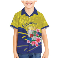 Curacao Flag Day Family Matching Mermaid Dress and Hawaiian Shirt Felis Dia di Bandera Pink Plumeria - Wonder Print Shop