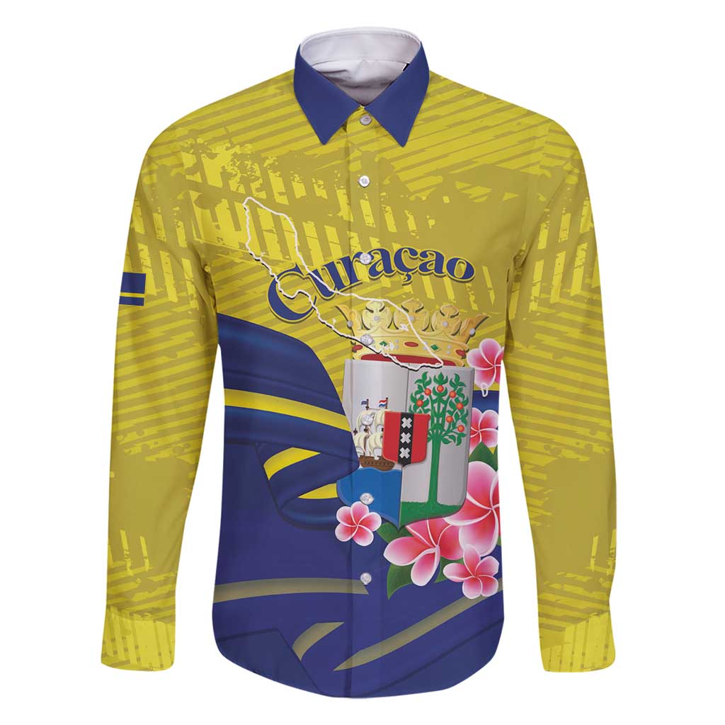 Curacao Flag Day Family Matching Summer Maxi Dress and Hawaiian Shirt Felis Dia di Bandera Pink Plumeria - Wonder Print Shop