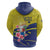 Curacao Flag Day Hoodie Felis Dia di Bandera Pink Plumeria - Wonder Print Shop