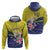 Curacao Flag Day Hoodie Felis Dia di Bandera Pink Plumeria - Wonder Print Shop