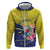 Curacao Flag Day Hoodie Felis Dia di Bandera Pink Plumeria - Wonder Print Shop