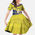 Curacao Flag Day Kid Short Sleeve Dress Felis Dia di Bandera Pink Plumeria - Wonder Print Shop