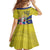 Curacao Flag Day Kid Short Sleeve Dress Felis Dia di Bandera Pink Plumeria - Wonder Print Shop
