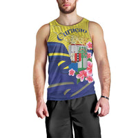 Curacao Flag Day Men Tank Top Felis Dia di Bandera Pink Plumeria - Wonder Print Shop