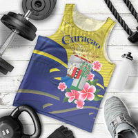 Curacao Flag Day Men Tank Top Felis Dia di Bandera Pink Plumeria - Wonder Print Shop