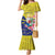 Curacao Flag Day Mermaid Dress Felis Dia di Bandera Pink Plumeria - Wonder Print Shop