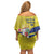 Curacao Flag Day Off Shoulder Short Dress Felis Dia di Bandera Pink Plumeria - Wonder Print Shop