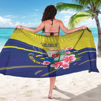 Curacao Flag Day Sarong Felis Dia di Bandera Pink Plumeria - Wonder Print Shop