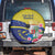 Curacao Flag Day Spare Tire Cover Felis Dia di Bandera Pink Plumeria - Wonder Print Shop