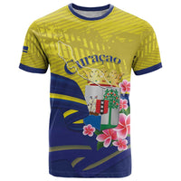 Curacao Flag Day T Shirt Felis Dia di Bandera Pink Plumeria - Wonder Print Shop