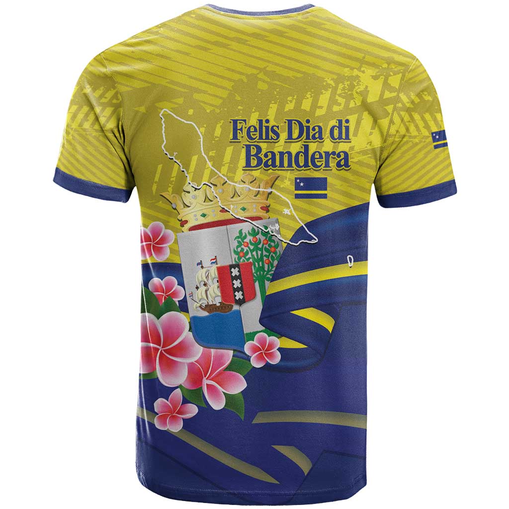 Curacao Flag Day T Shirt Felis Dia di Bandera Pink Plumeria - Wonder Print Shop