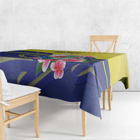 Curacao Flag Day Tablecloth Felis Dia di Bandera Pink Plumeria - Wonder Print Shop