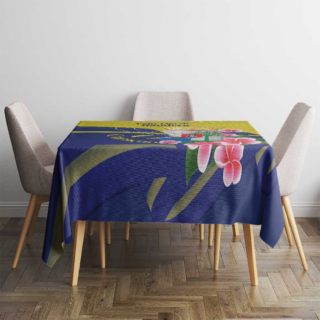 Curacao Flag Day Tablecloth Felis Dia di Bandera Pink Plumeria - Wonder Print Shop