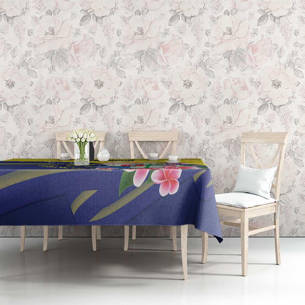 Curacao Flag Day Tablecloth Felis Dia di Bandera Pink Plumeria - Wonder Print Shop