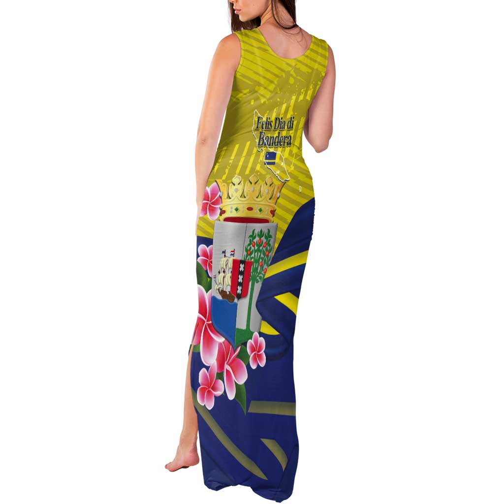 Curacao Flag Day Tank Maxi Dress Felis Dia di Bandera Pink Plumeria - Wonder Print Shop