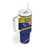 Curacao Flag Day Tumbler With Handle Felis Dia di Bandera Pink Plumeria - Wonder Print Shop