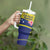 Curacao Flag Day Tumbler With Handle Felis Dia di Bandera Pink Plumeria - Wonder Print Shop
