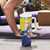 Curacao Flag Day Tumbler With Handle Felis Dia di Bandera Pink Plumeria - Wonder Print Shop