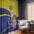 Curacao Flag Day Window Curtain Felis Dia di Bandera Pink Plumeria - Wonder Print Shop