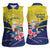 Curacao Flag Day Women Sleeveless Polo Shirt Felis Dia di Bandera Pink Plumeria - Wonder Print Shop