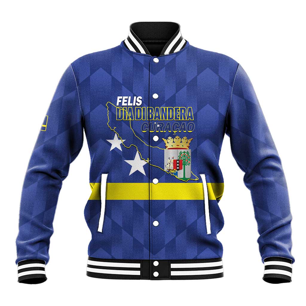 Felis Dia di Bandera Curacao Baseball Jacket Flag Proud - Wonder Print Shop