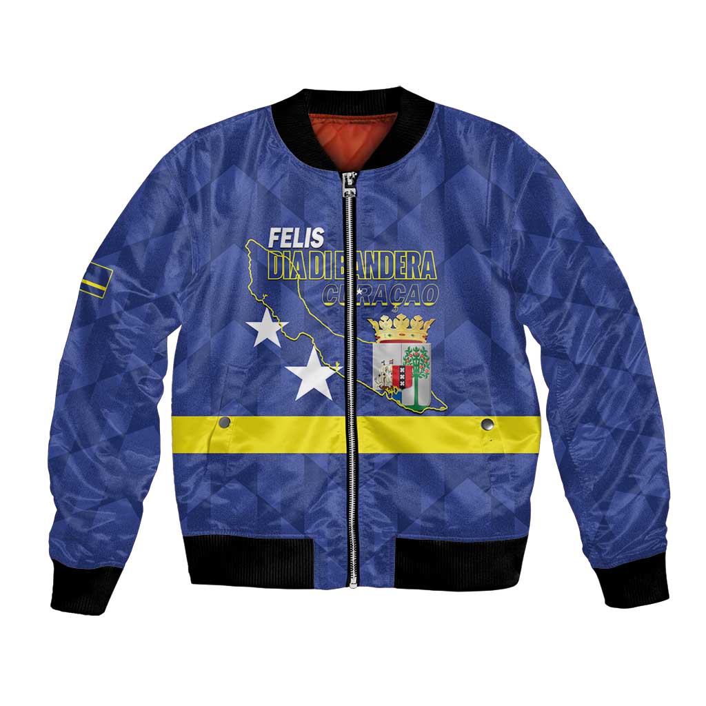 Felis Dia di Bandera Curacao Bomber Jacket Flag Proud - Wonder Print Shop