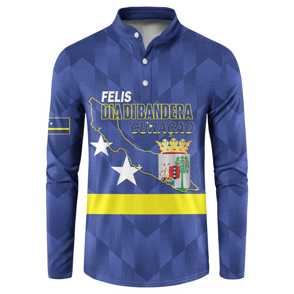 Felis Dia di Bandera Curacao Button Sweatshirt Flag Proud - Wonder Print Shop
