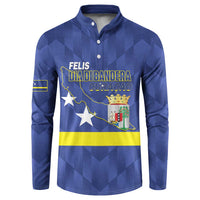 Felis Dia di Bandera Curacao Button Sweatshirt Flag Proud - Wonder Print Shop