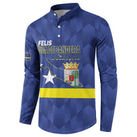Felis Dia di Bandera Curacao Button Sweatshirt Flag Proud - Wonder Print Shop
